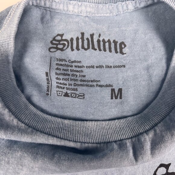 SUBLIME Band Tee Blue Retro Distressed Graphic Tee Size M - Picture 3 of 3